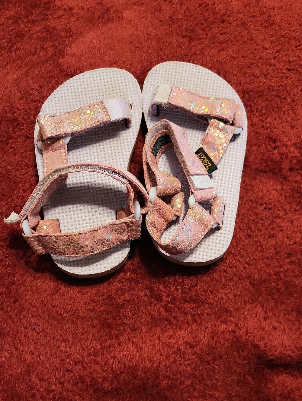 Teva Kids Glitter Pink Adjustable Sandals